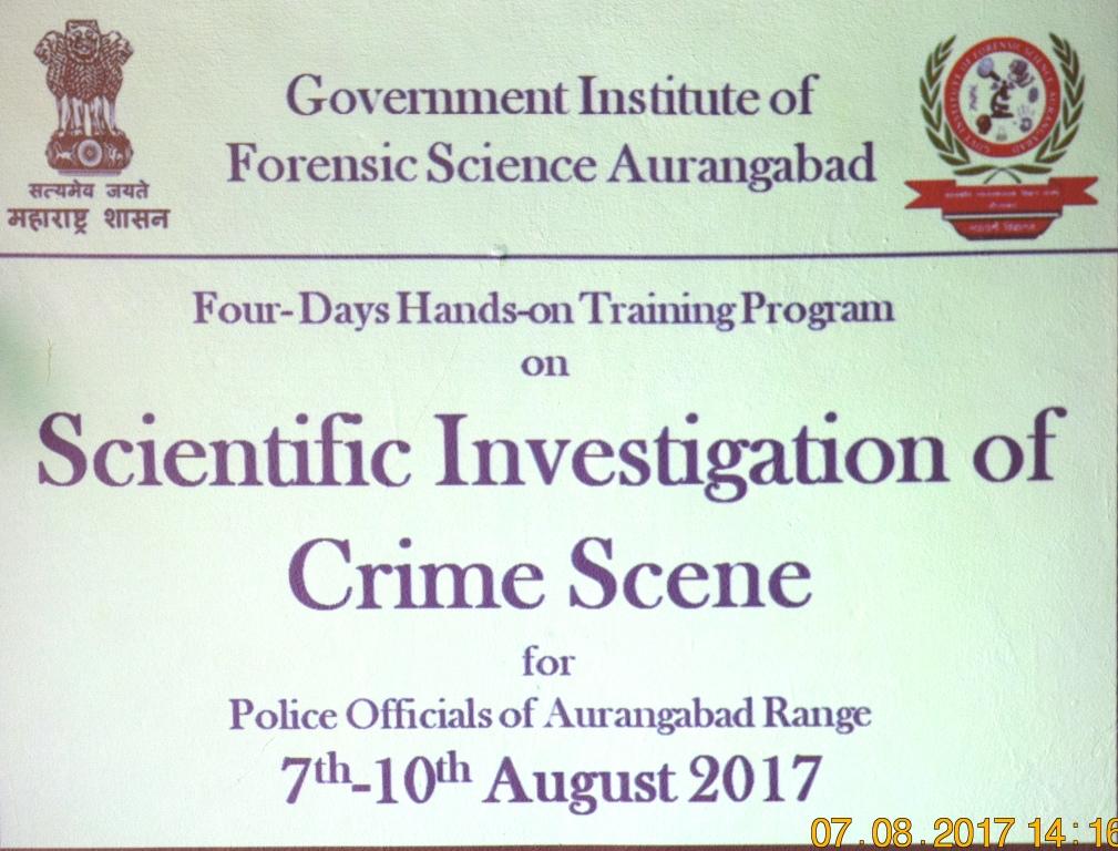 Four Days Workshop On “Scientific Investigation of Crime Scene”
