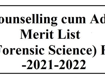 Third Counselling cum Admission Merit List Of BSc.-Forensic Science-First Year A.Y. 2021-2022