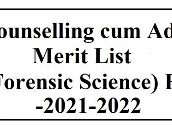 Fourth Counselling cum Admission Merit List Of BSc.-Forensic Science-First Year A.Y. 2021-2022