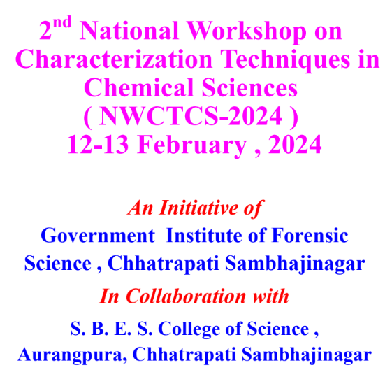 2nd National Workshop on Characterization Techniques in Chemical Sciences